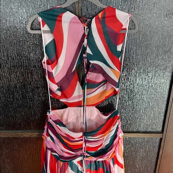 The PatBO Delos Plunge Maxi Dress size 12 colorful resort wear dress. - Picture 13 of 17